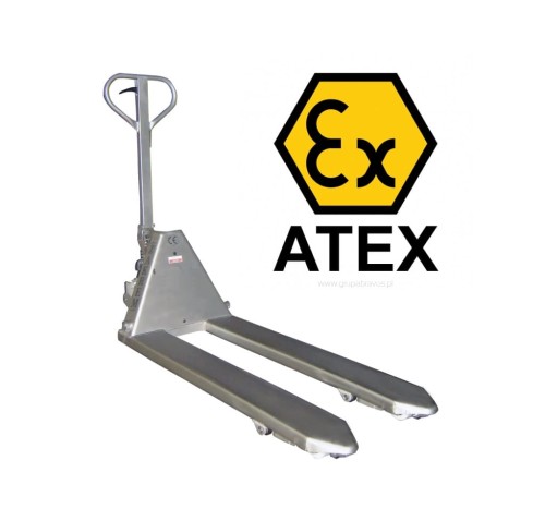Nierdzewny wózek paletowy INOX EX ATEX 2,5t Zakrem