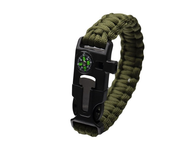 Wojskowa bransoletka przetrwania paracord z klamrą