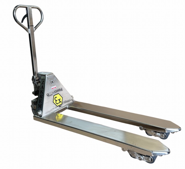 Wózek paletowy antywybuchowy INOX EX 2,5t Zakrem