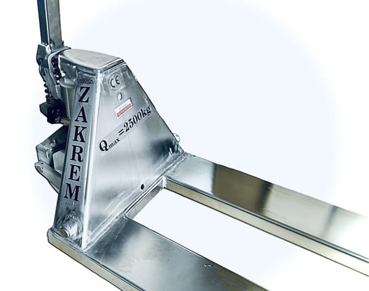 Wózek paletowy inox Zakrem WRU4-2502 widok z przodu